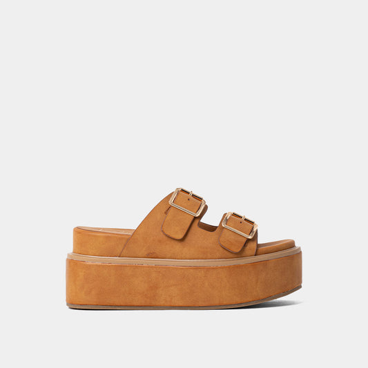 Lucinda Camel Wedge Platform Sandal