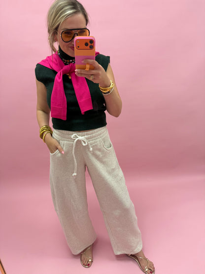 Vanilla Fleece Barrel Leg Sweatpants