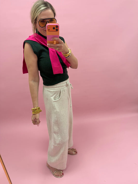 Vanilla Fleece Barrel Leg Sweatpants