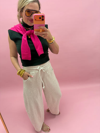 Vanilla Fleece Barrel Leg Sweatpants