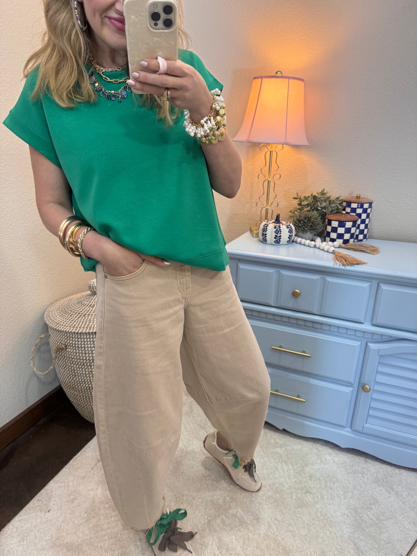 Kelly Green Scuba Cap Sleeve