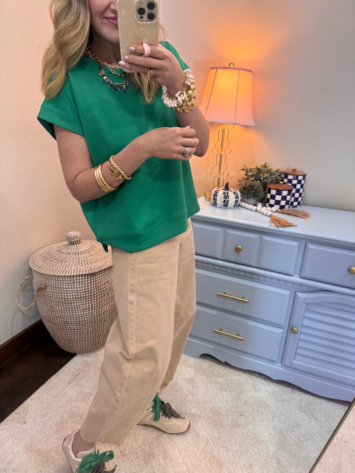 Kelly Green Scuba Cap Sleeve