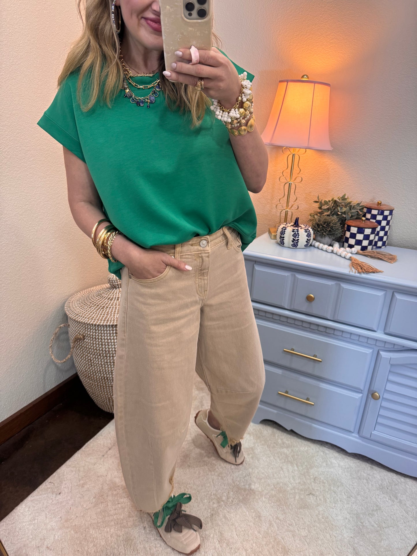 Kelly Green Scuba Cap Sleeve
