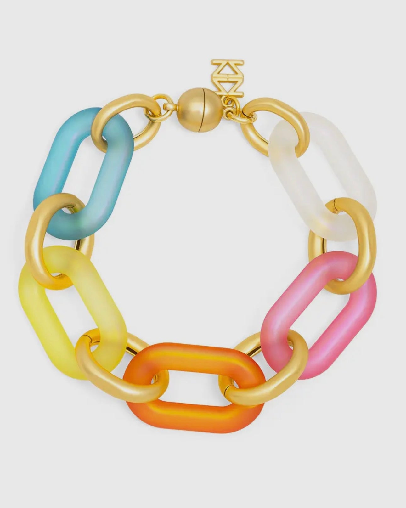 Multi Color Resin Oval Link Magnetic Bracelet