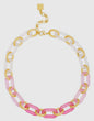 Pink Resin Oval Link Necklace