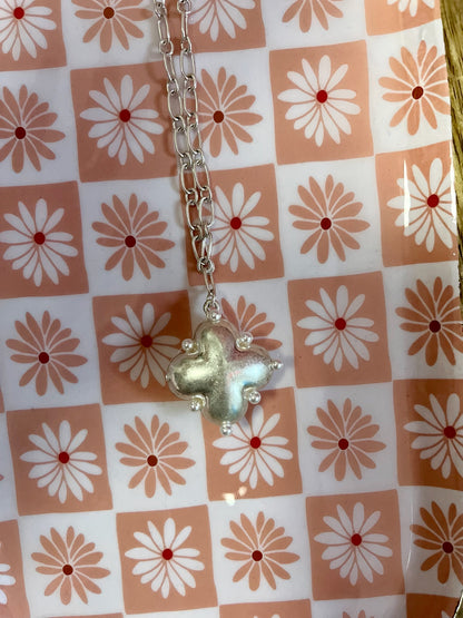 Vintage Puffy Clover Necklace
