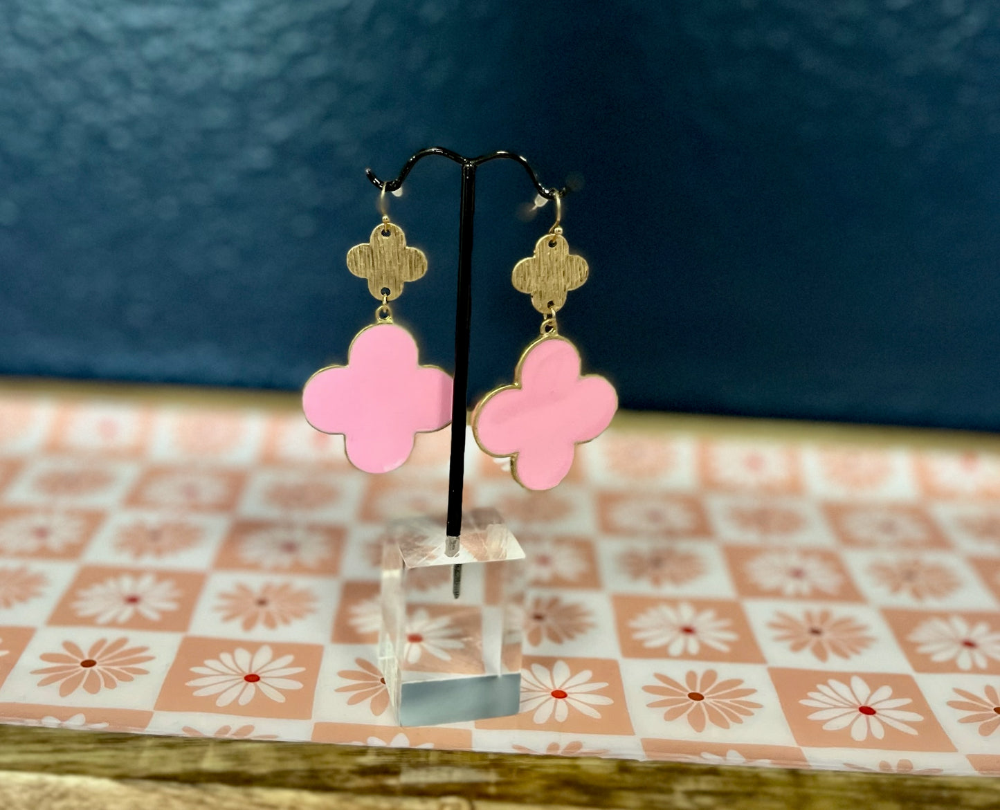 Double Drop Down Clover Earrings (3 colors)