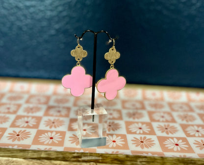 Double Drop Down Clover Earrings (3 colors)