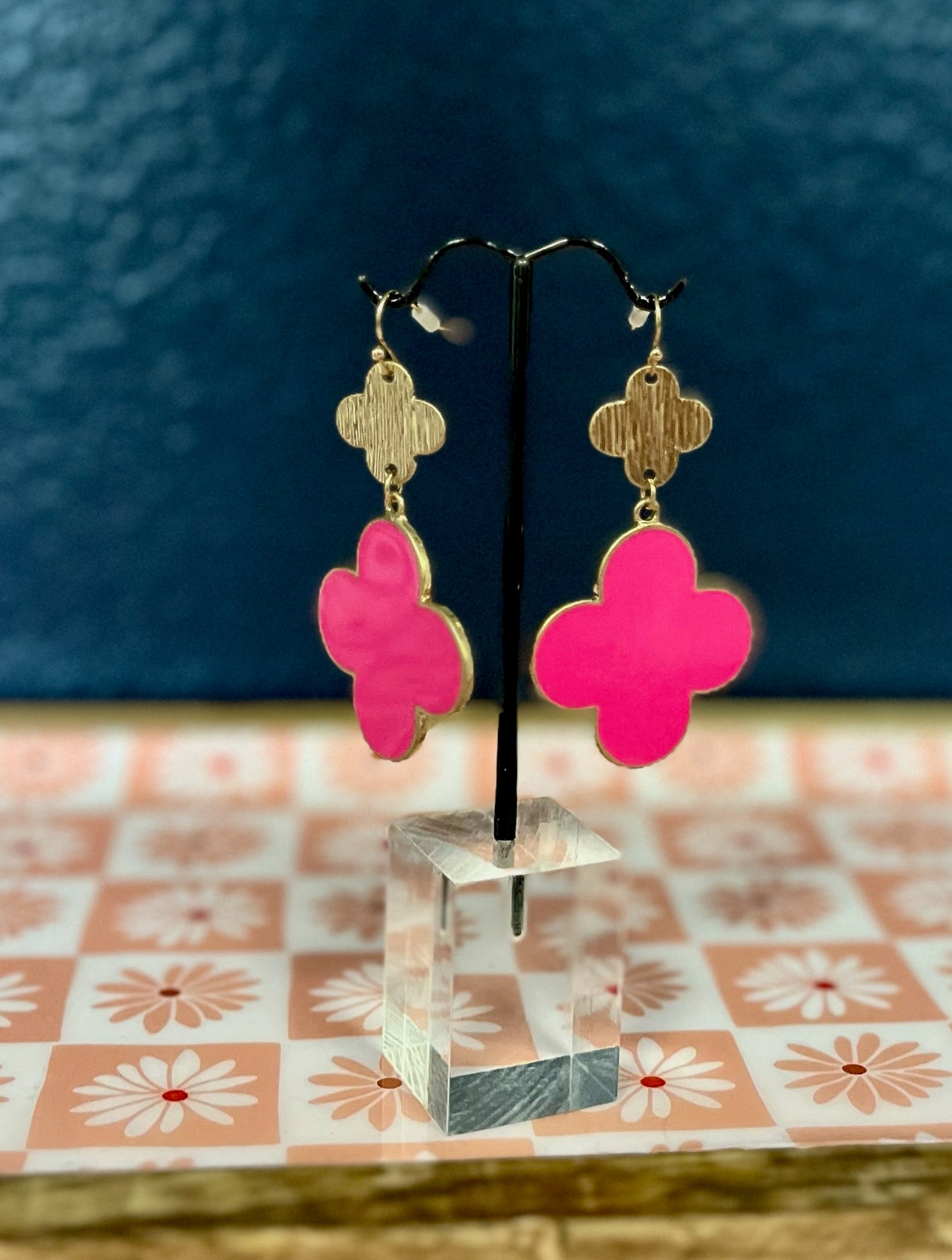 Double Drop Down Clover Earrings (3 colors)