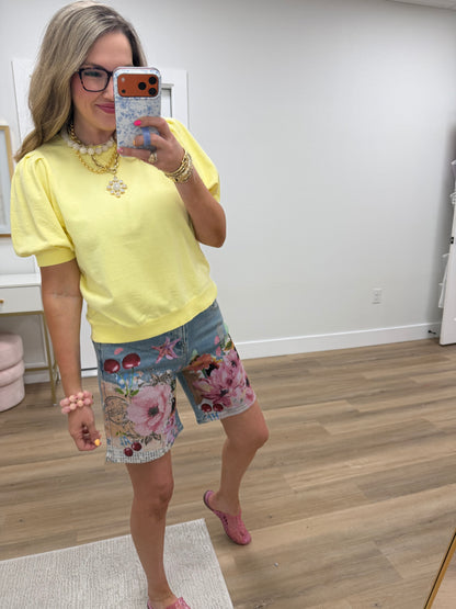 Risen Floral Print Shorts