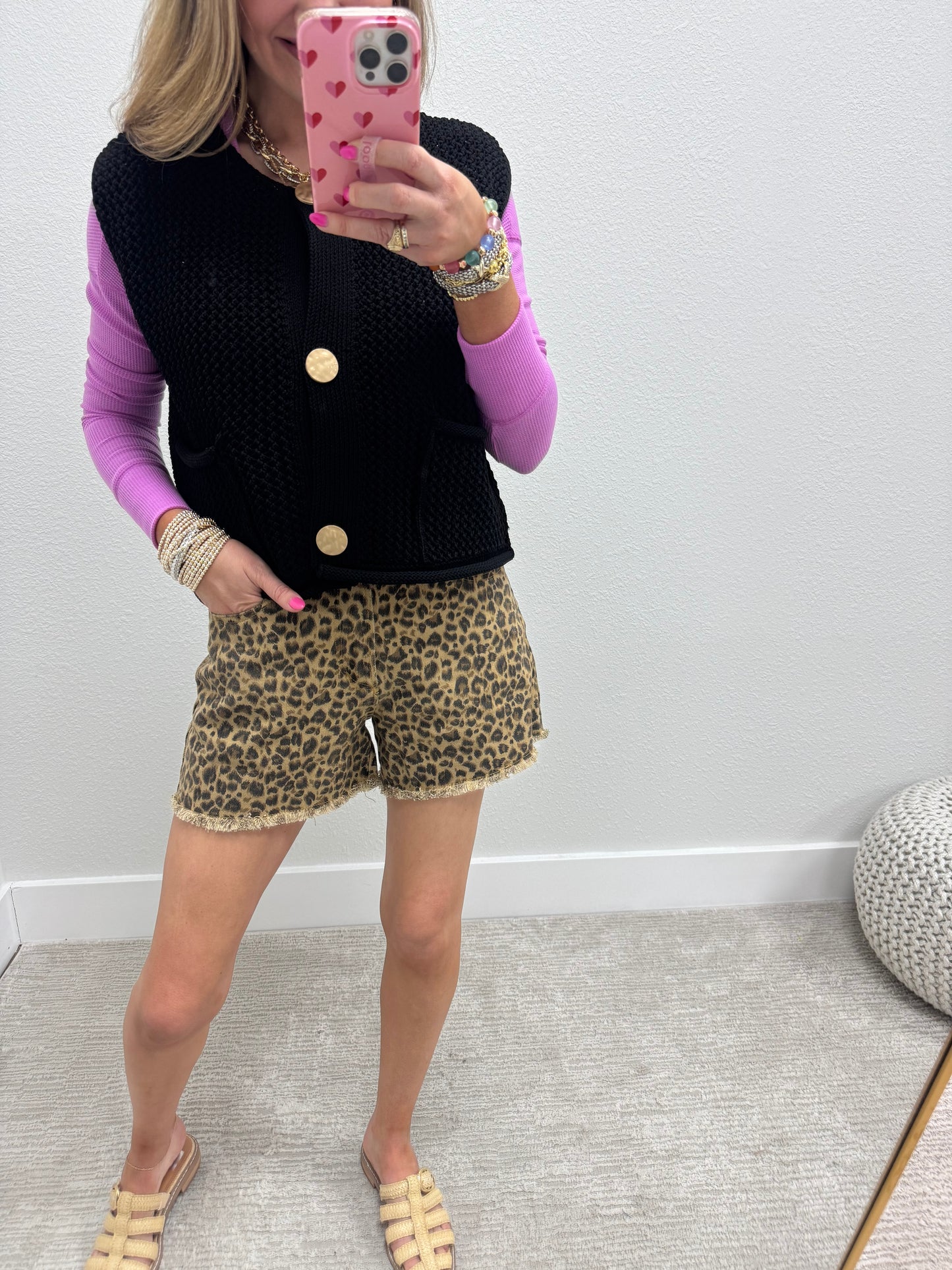 Mauve Waffle Long Sleeve Henley Top