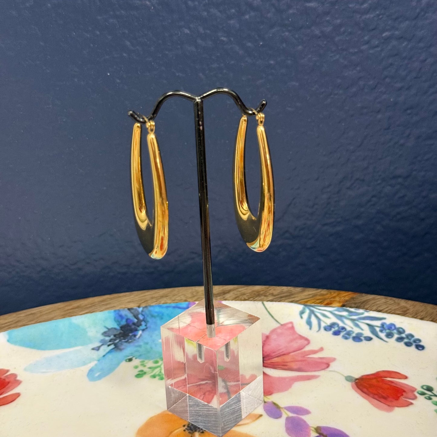 Stainless Steel Long Skinny Hoop (Gold and Silver)