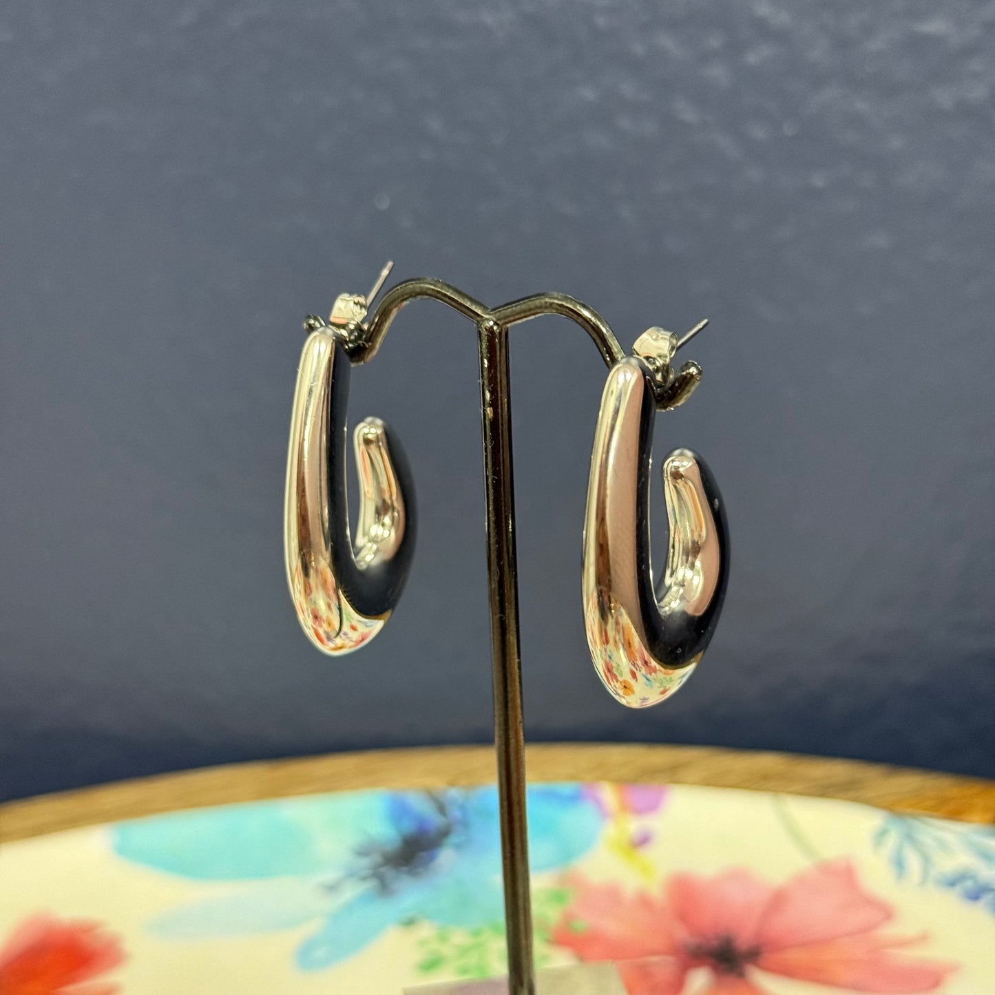 Stainless Steel Swirl Earrings (Gold and Silver)