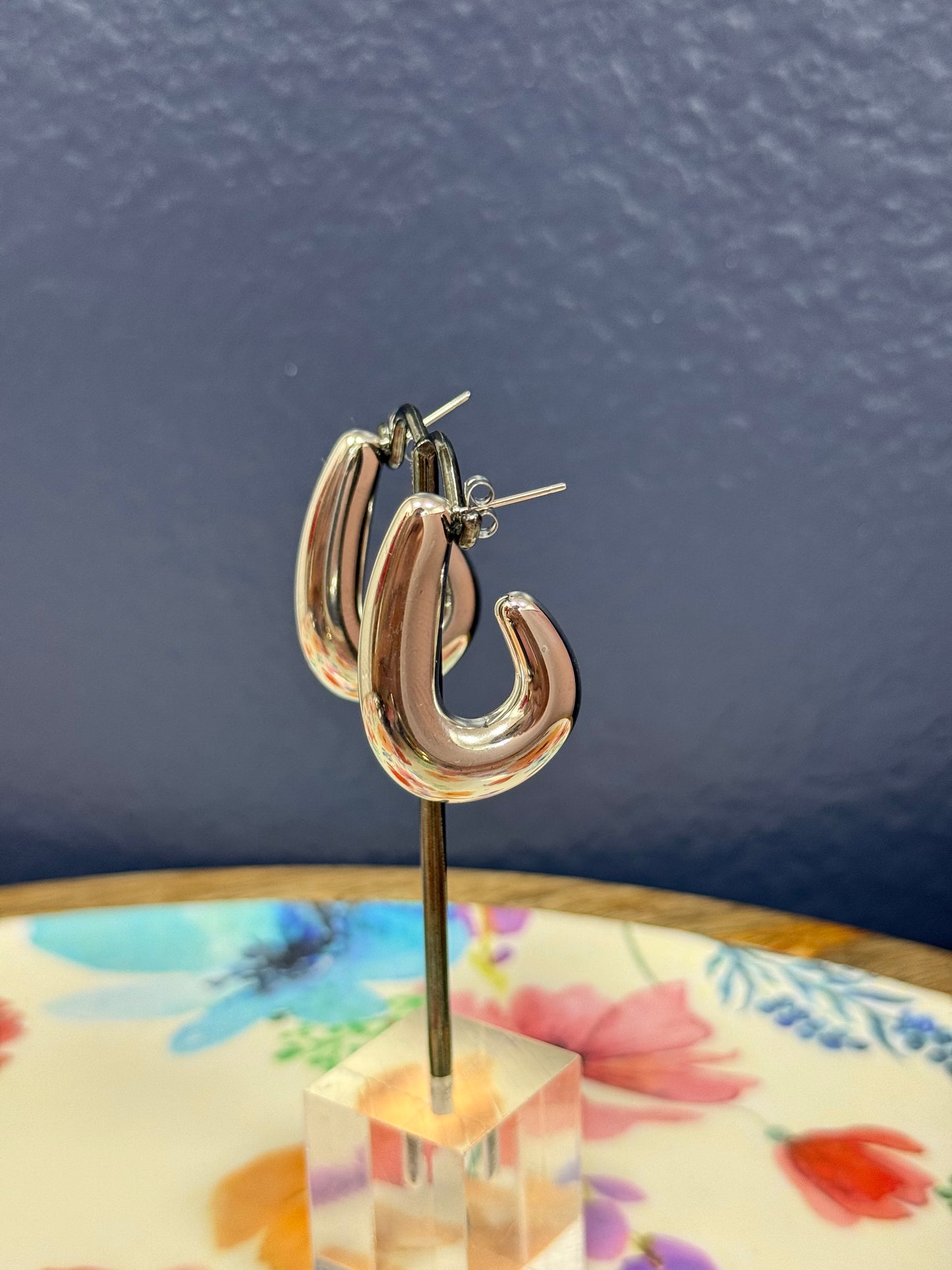 Stainless Steel Swirl Earrings (Gold and Silver)
