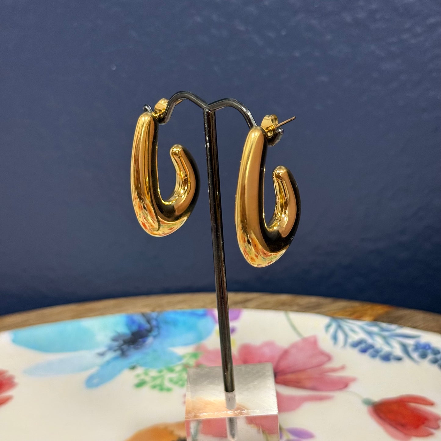 Stainless Steel Swirl Earrings (Gold and Silver)