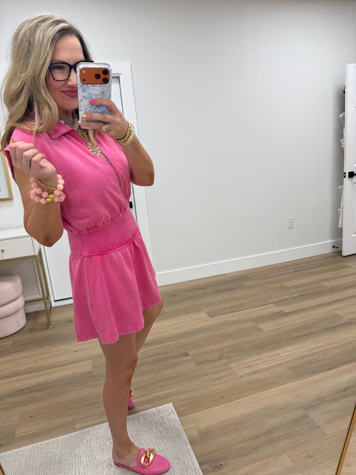 Pink Smocked Waist Dress