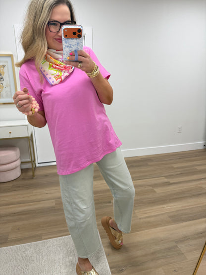 Candy Pink Boyfriend Vneck