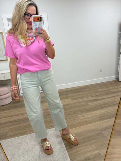 Candy Pink Boyfriend Vneck