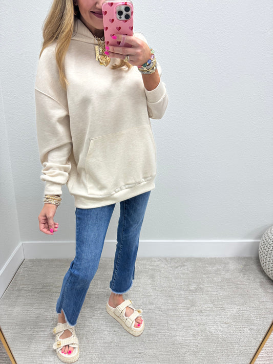 Oatmeal Scuba Pullover with Kangaroo Pocket FS