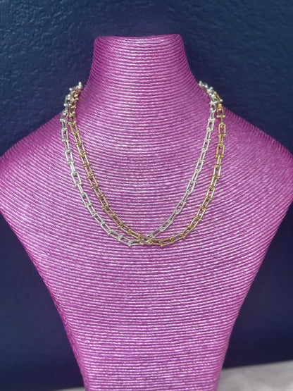 Dainty Horsebit Necklace Water Resistant (Silver & Gold)