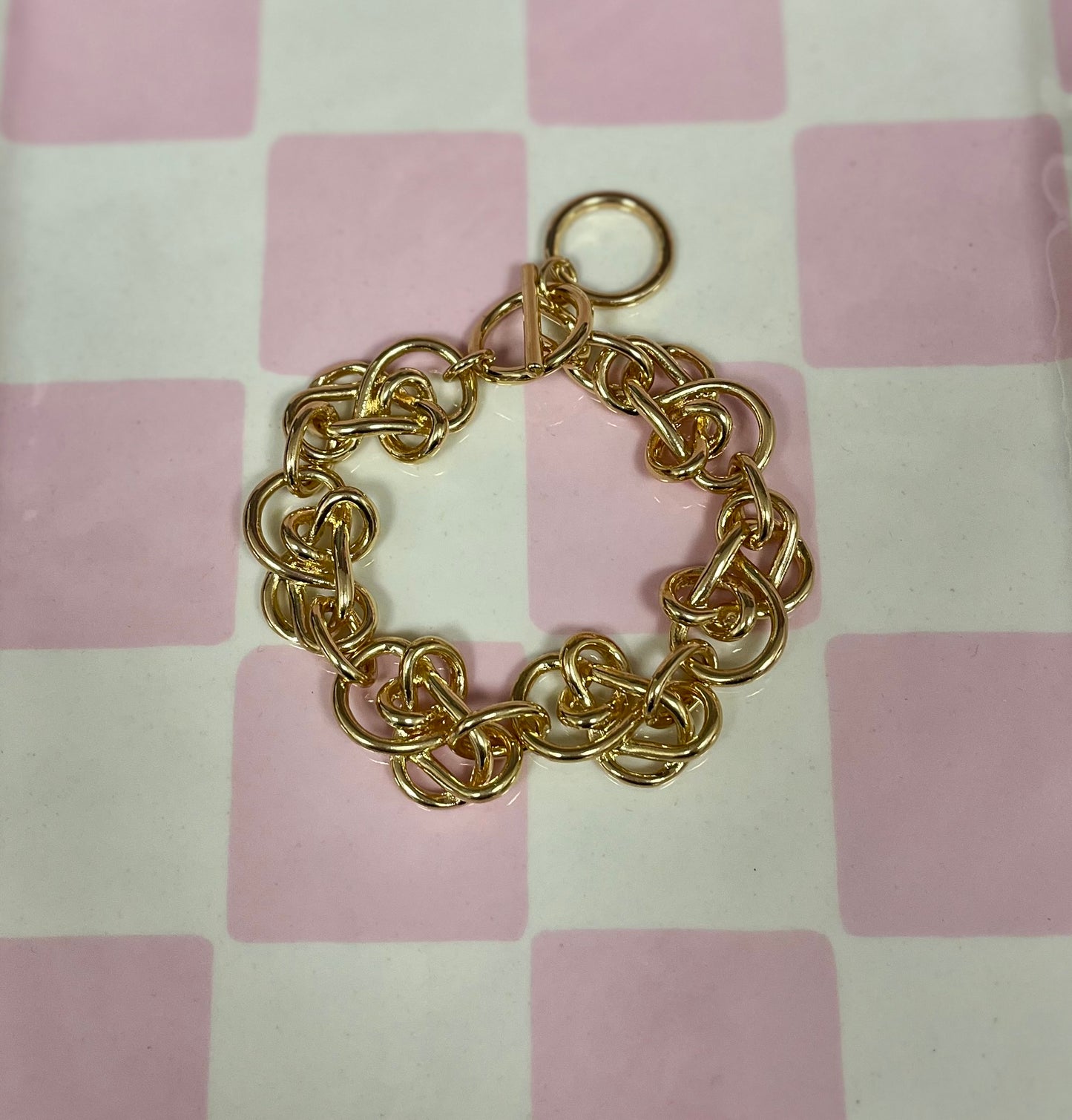 Gold Knot Link Bracelet
