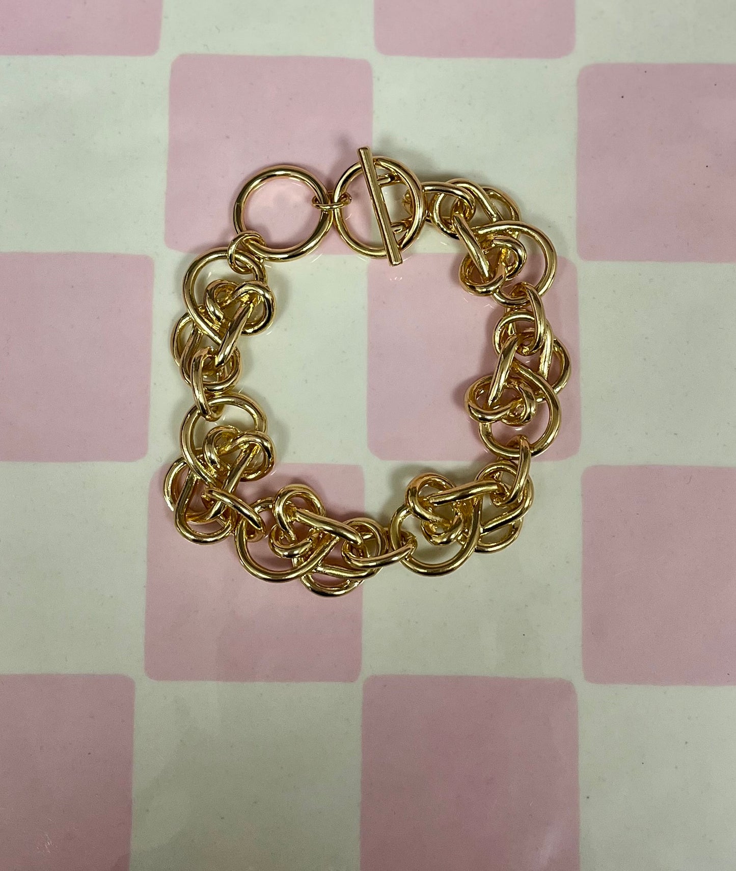 Gold Knot Link Bracelet