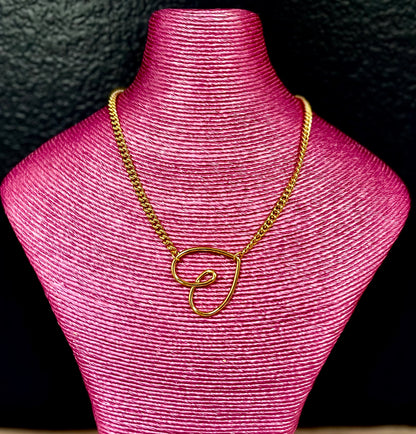 Heart Link Necklace (Silver & Gold)