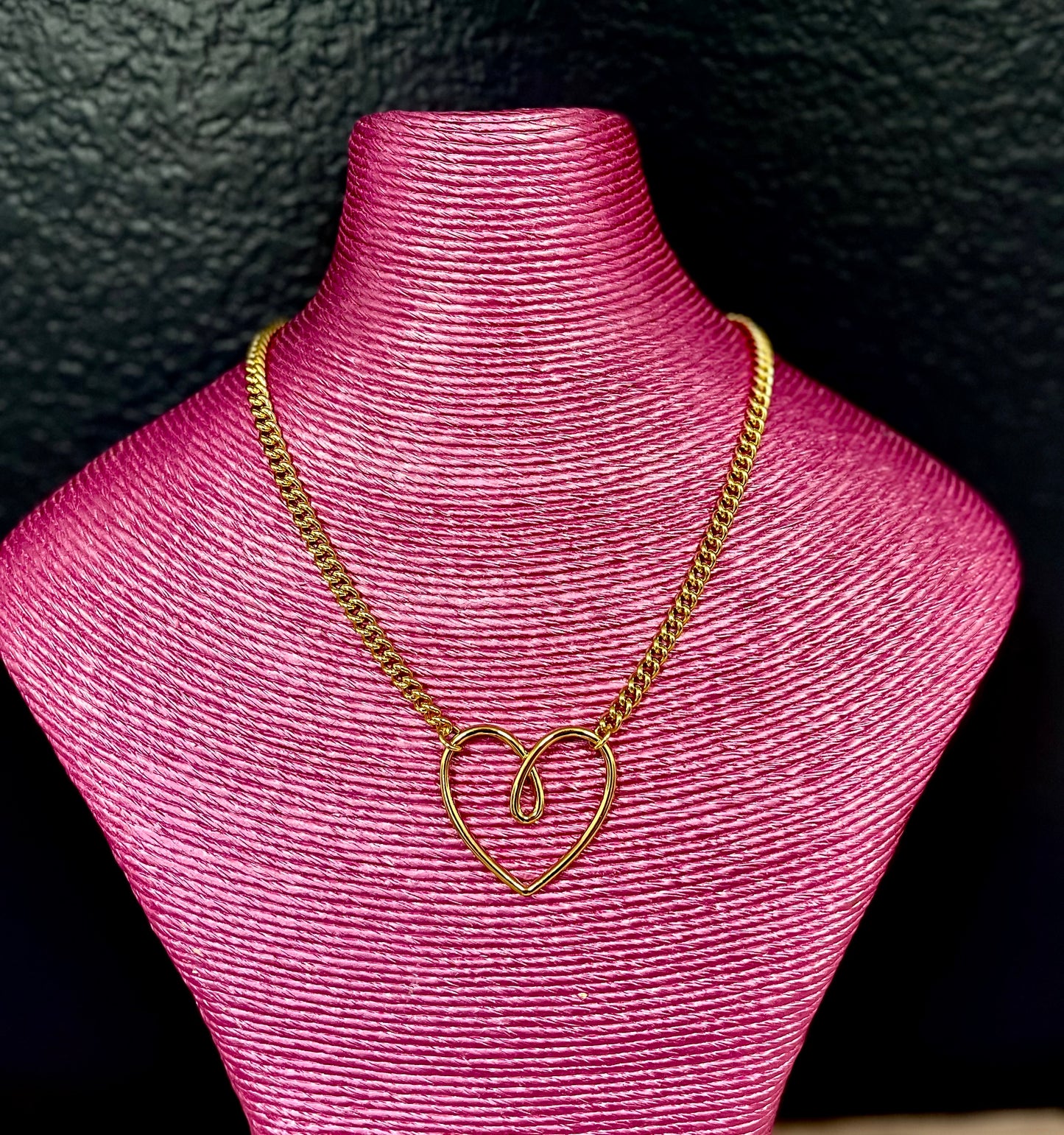 Heart Link Necklace (Silver & Gold)