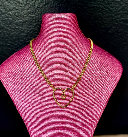 Heart Link Necklace (Silver & Gold)