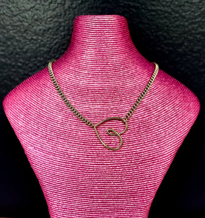 Heart Link Necklace (Silver & Gold)