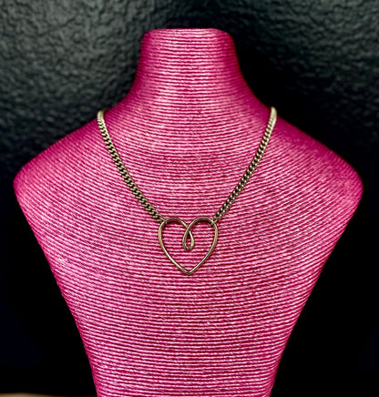 Heart Link Necklace (Silver & Gold)