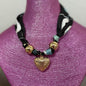 Jewelry Scarfs Black Horse with Gold Heart