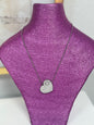 Silver All Crystal Heart Necklace FS