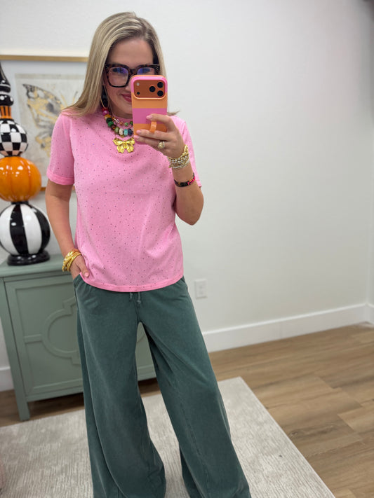 Pink Confetti Sparkle Knit Top
