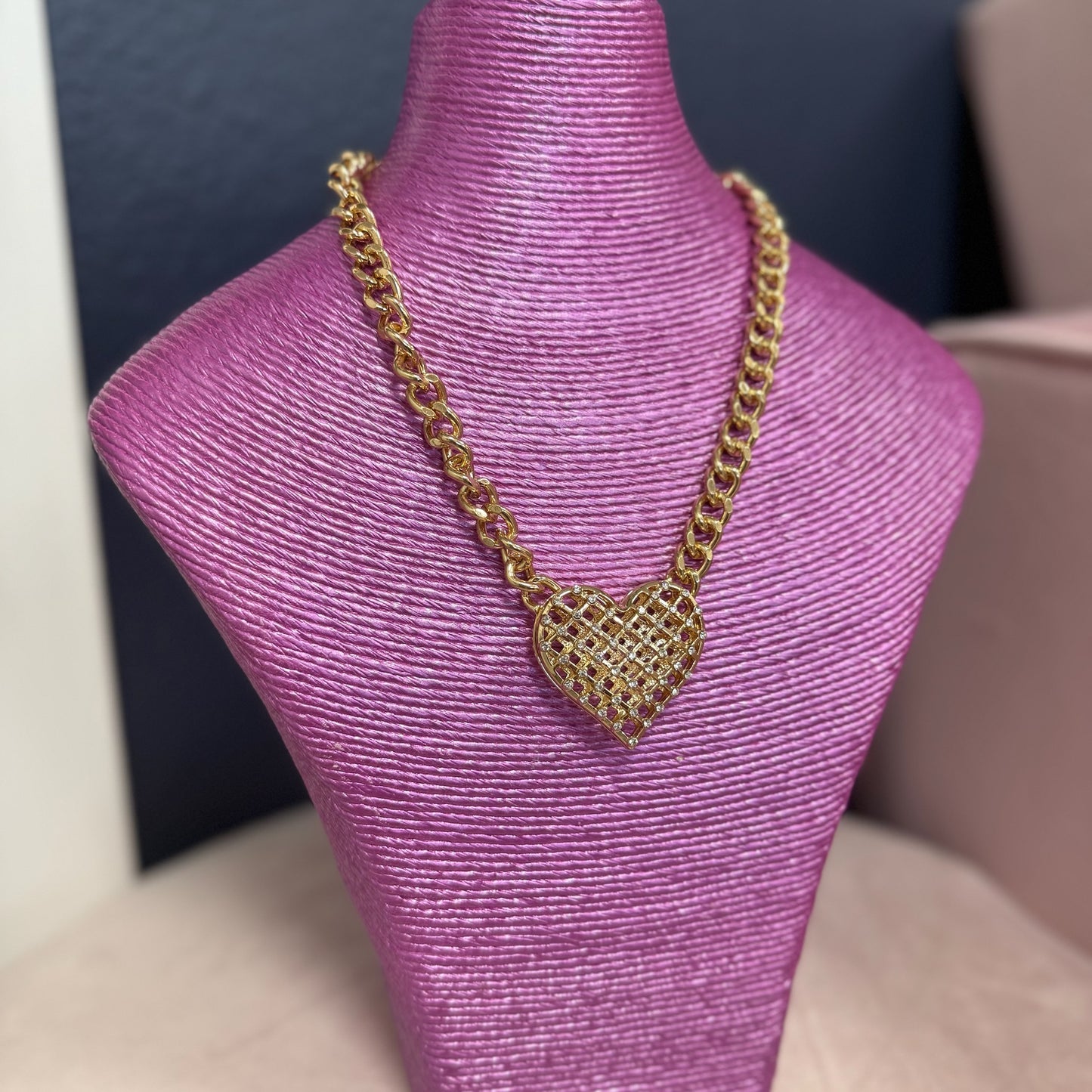 Gold Woven Heart Necklace