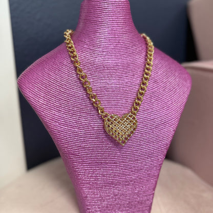 Gold Woven Heart Necklace