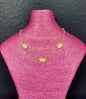 Three Oval Crystal Gold Necklace