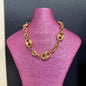 Gold Thick Circle Link Clasp Necklace