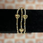 Set of 3 Gold and Silver Mix Heart Bracelet