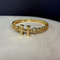 Gold H Twist Diamond Bracelet