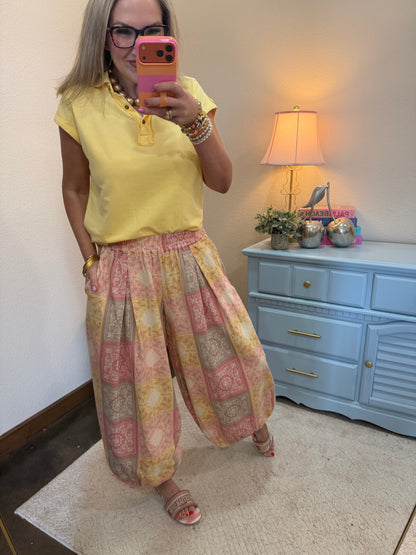 Butter Mocha Elastic Balloon Pants