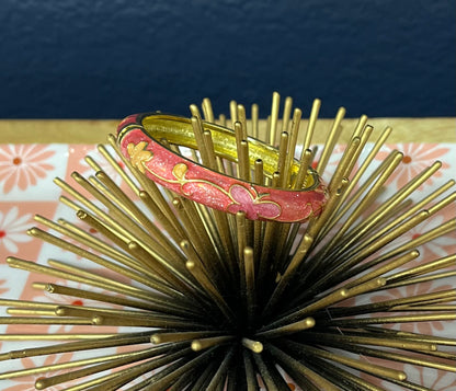 Little Girls Gold Enamel Bangle Bracelet (1.75in)