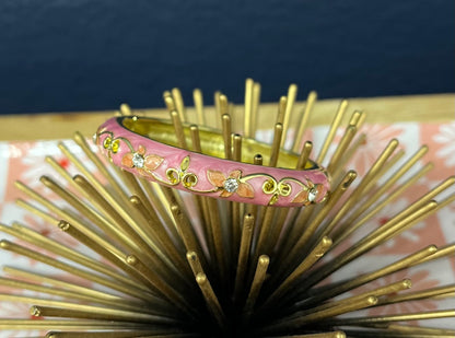 Little Girls Gold Enamel Bangle Bracelet (1.75in)