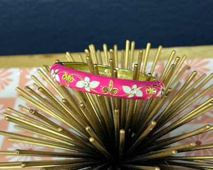 Little Girls Gold Enamel Bangle Bracelet (1.75in)