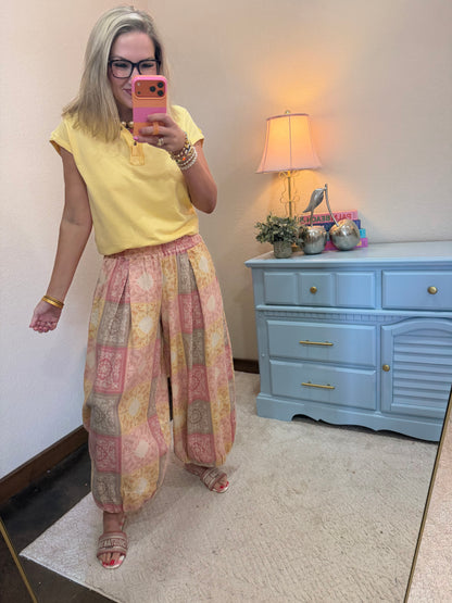 Butter Mocha Elastic Balloon Pants
