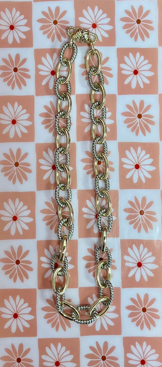 Gold and Silver Rope Magnetic Necklace