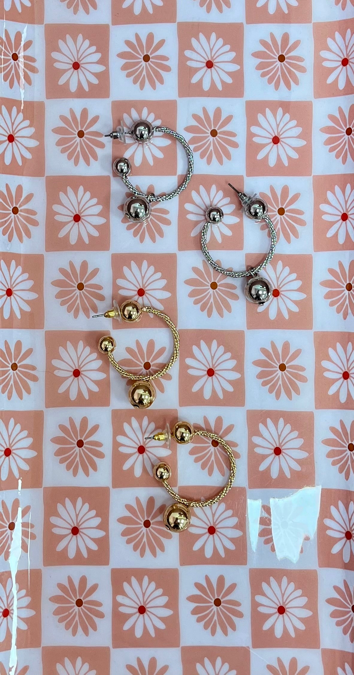 Twisted Thick Ball Hoop (silver and gold)
