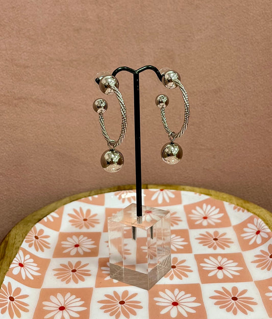 Twisted Thick Ball Hoop (silver and gold)