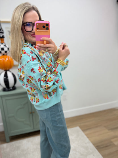 Queen of Sparkle Nutcracker Baby Blue Sweat Shirt