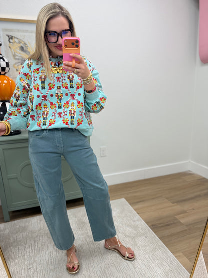 Queen of Sparkle Nutcracker Baby Blue Sweat Shirt